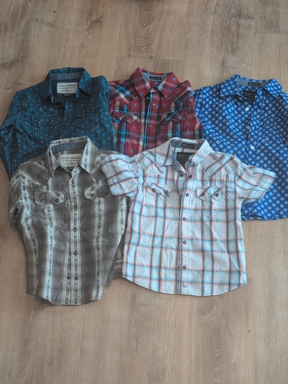 Cody James Boys' Short And Long sleeve Button-Ups- Lot Of 5 Shirts-